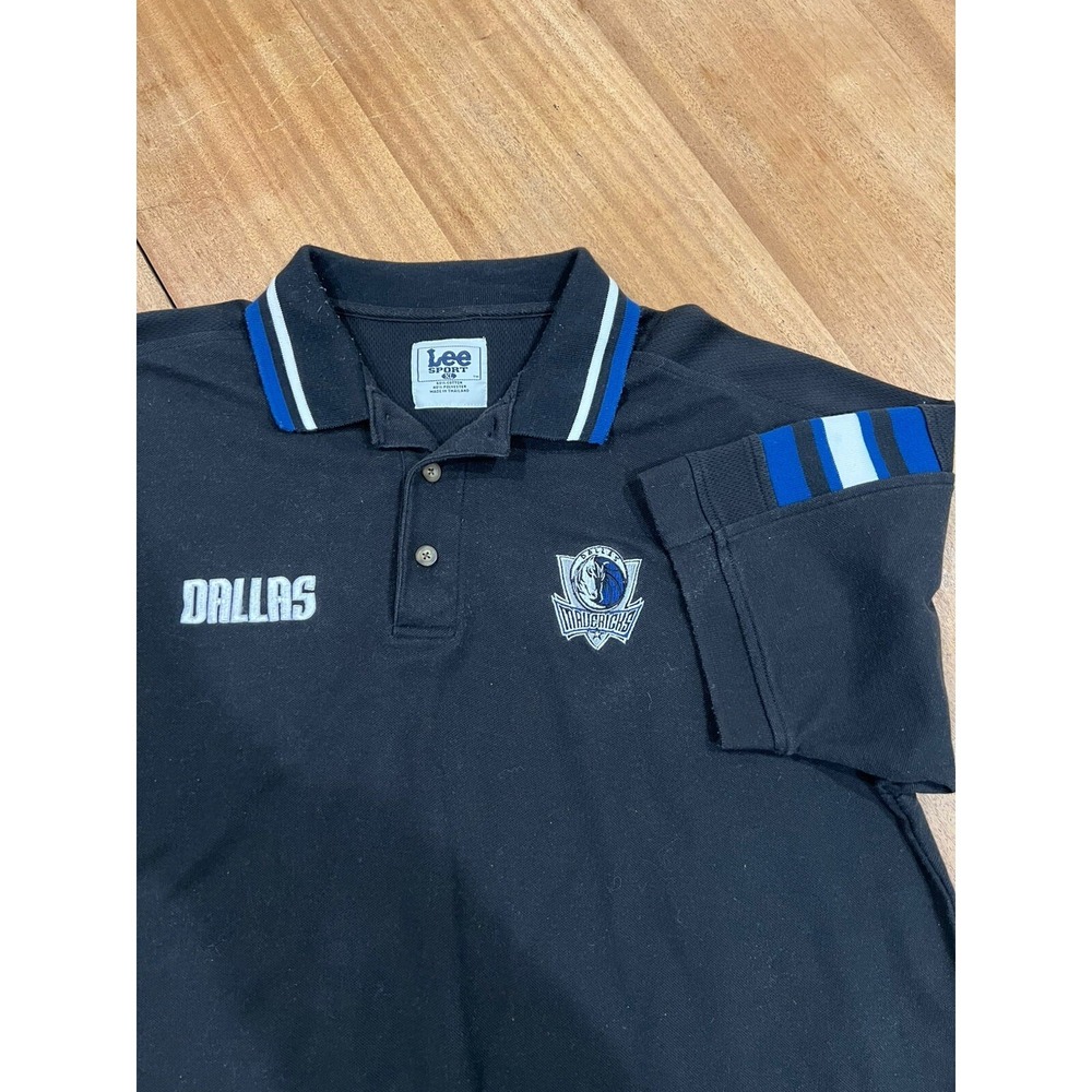 Vintage Lee Sports Los Dallas Mavericks ‎ Polo T Shirt Blue Green Men's Size XL